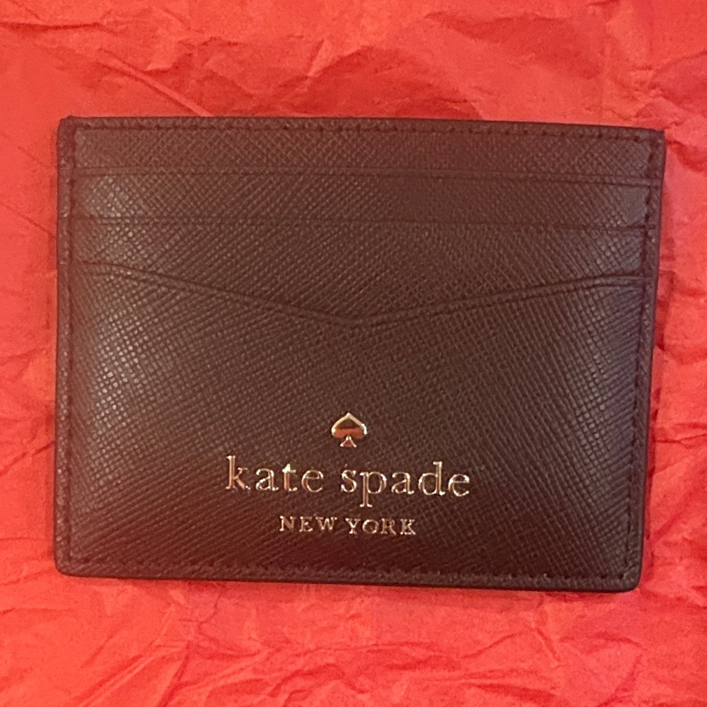 kate spade Black Cardholder with Gold Logo